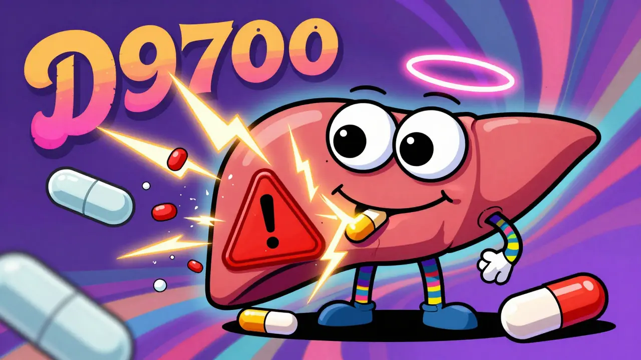 A psychedelic liver processes pills, with rifampin and griseofulvin destroying hormone molecules while others pass safely.