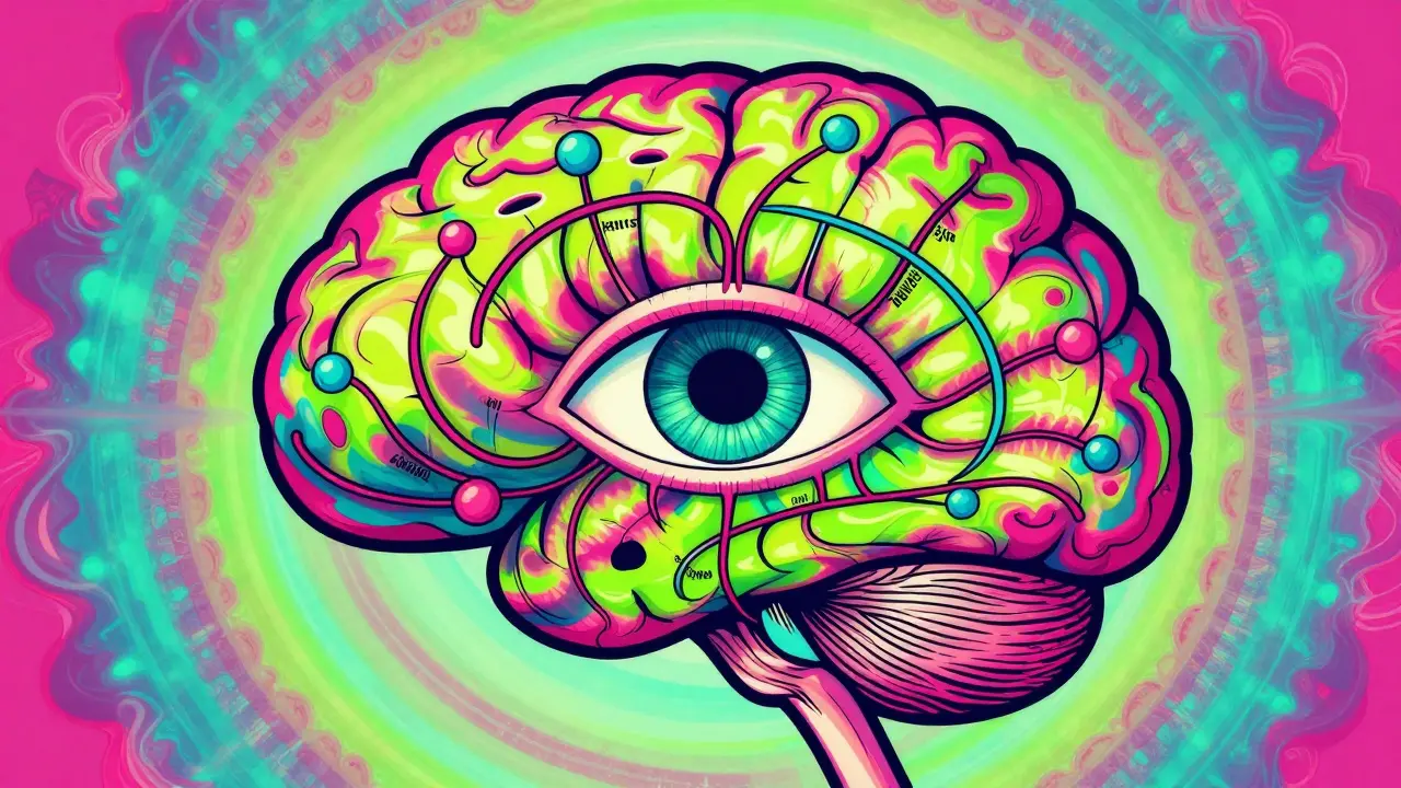 Colorful abstract art showing brain signals reducing appetite and hunger