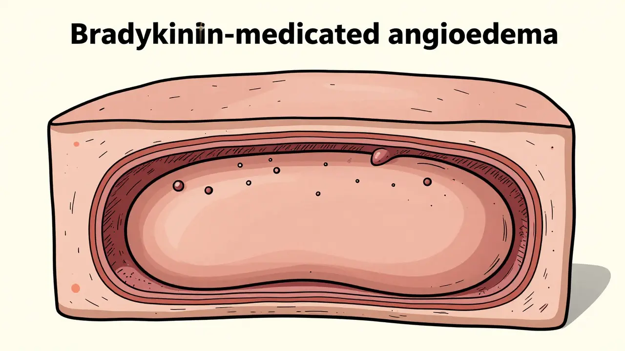 Illustration showing deep tissue swelling under the skin surface