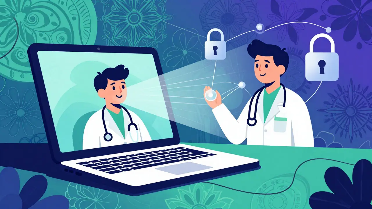 Psychedelic art of secure online doctor consultation